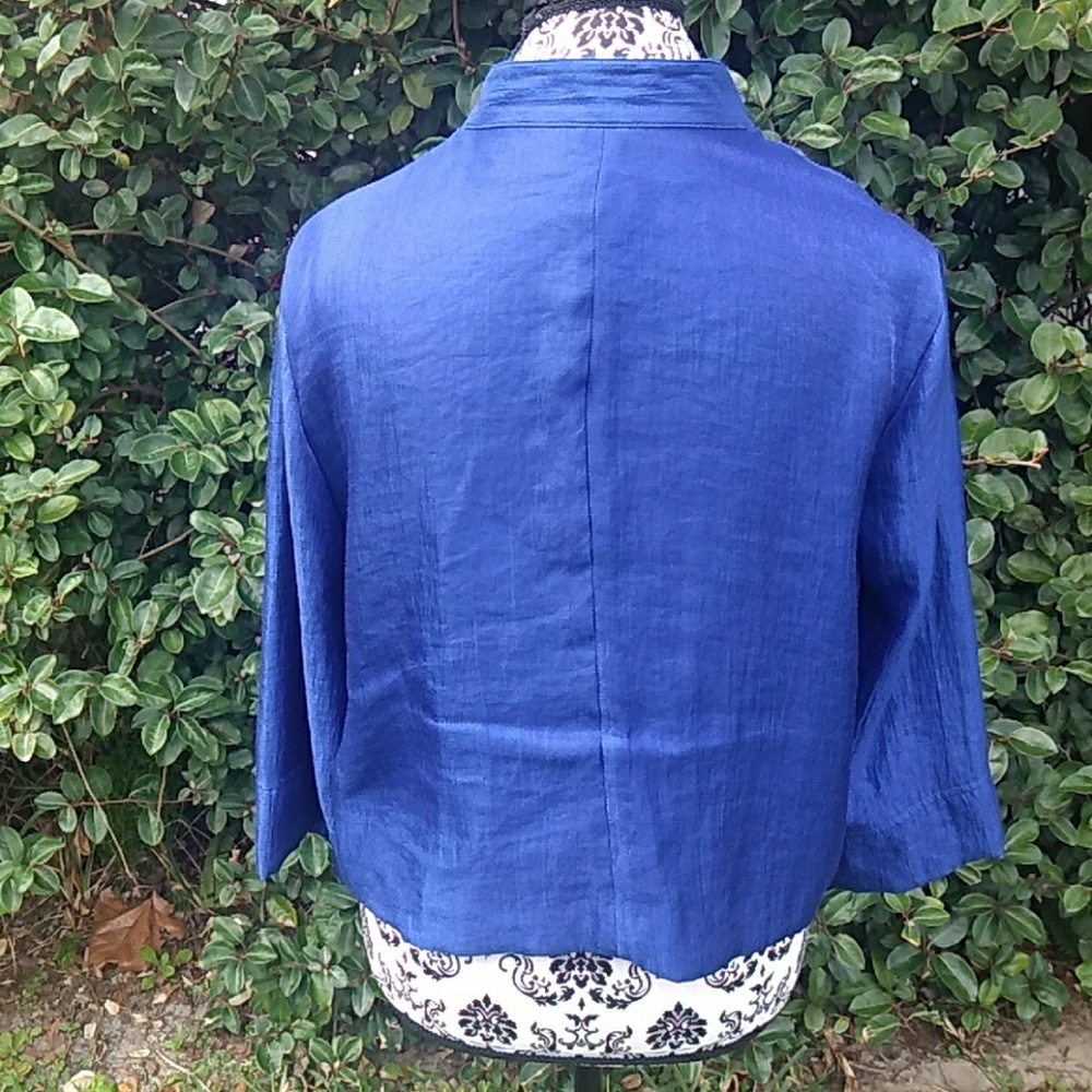 Ruby Rd Blue Blazer Jacket 12 Petite - image 3